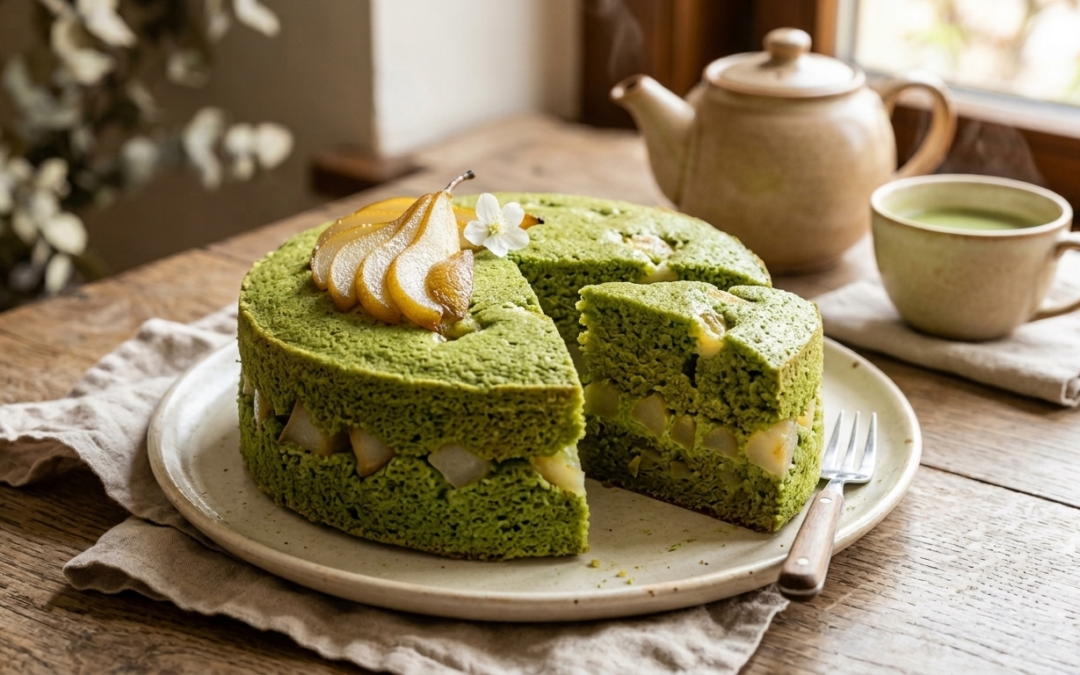 Gâteau Poire Matcha