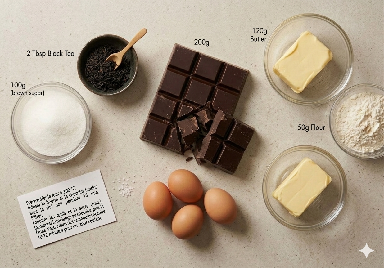 Fondant thé noir choco